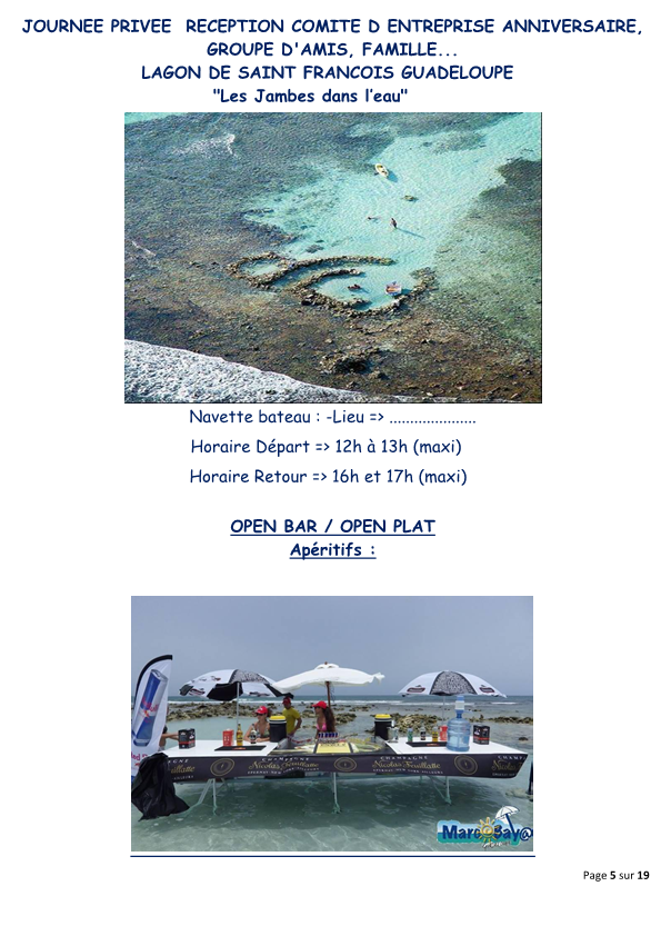 Antilles sun loisirs marcobay plaquette descriptive journees privees a marcobay 2016 page05